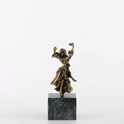 Salvador Dali Carmen. Bronze with nuanced golden patina. Signed on the back 