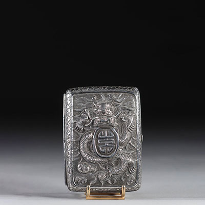 silver cigarette box, China circa 1900.