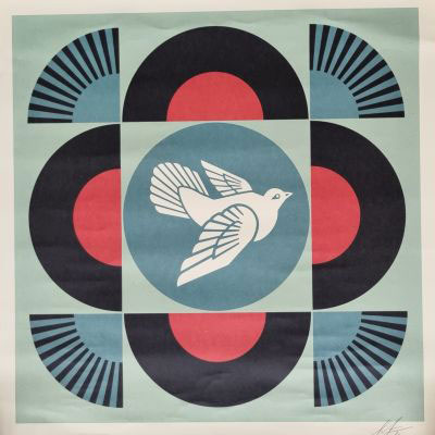 OBEY GIANT, Shepard FAIREY (USA, 1970)Geometric dove, black, 2021.-Signed and dated by the artist