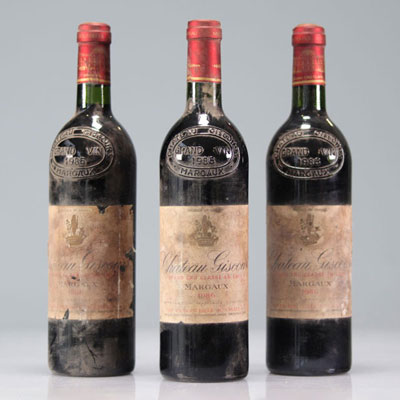 Lot of 12 Château GISCOURS (Margaux) (Damaged label) 1986