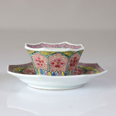 18th century porcelain bowl and saucer