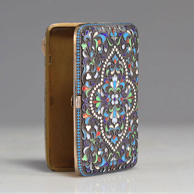 Enamelled solid silver box originating from Russia circa 1900