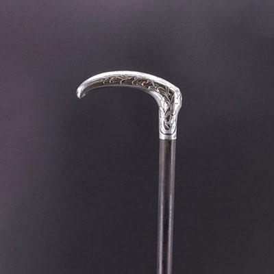 Art Nouveau silver cane knob