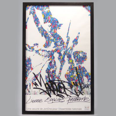JonOne - La Liberté Guidant le Peuple, 2015 Sérigraphie en couleurs sur papier rehaussée et signée à la mains par l’artiste avec de l’encre noir.