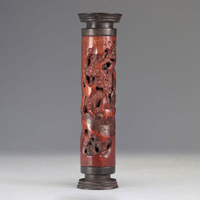 Bamboo perfume pot decorated with characters