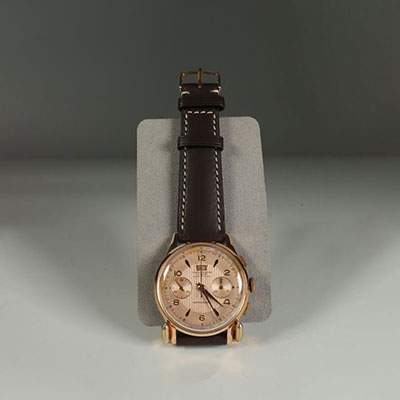 Vintage Swiss Chronograph - 1950s Mechanical - 18kt yellow gold for men Britix Chrono Antimagnetic