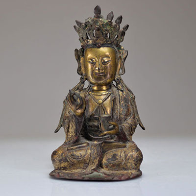 Bouddha en bronze doré d'époque Ming