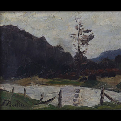Fernand PONTHIER (1885-1952) huile « vue de rivière »