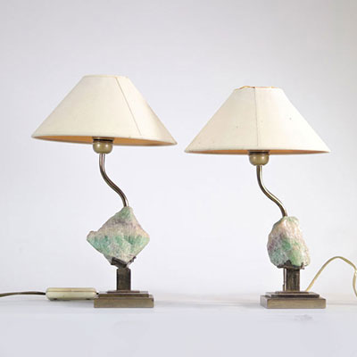 Pair of lamps decorated with stones from the 70's