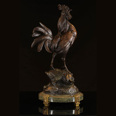 Paul Comolera important coq en bronze (74cm) cacht de fonderie de PAris