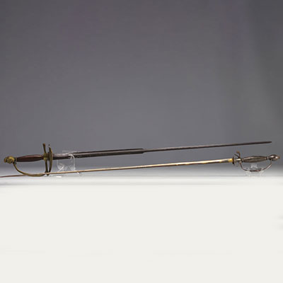 Ensemble de deux épées de cour d'époque XIXe siècle.