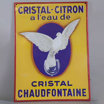 Plaque émaillée Cristal Citron Emaillerie Belge 1936