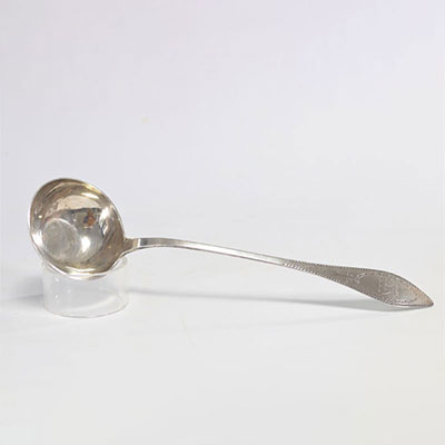 Solid silver ladle with engraved decoration originating from the 18th century