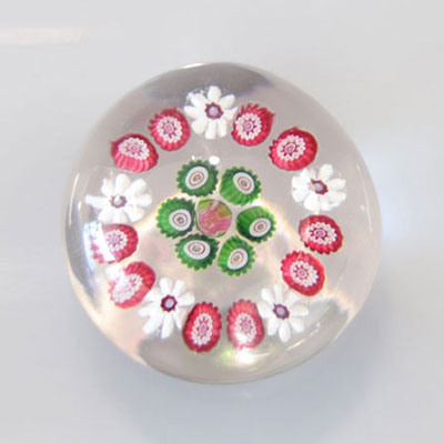 Clichy paperweight with floral decoration
