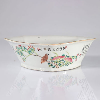 China porcelain cup with bird decoration, artist's work